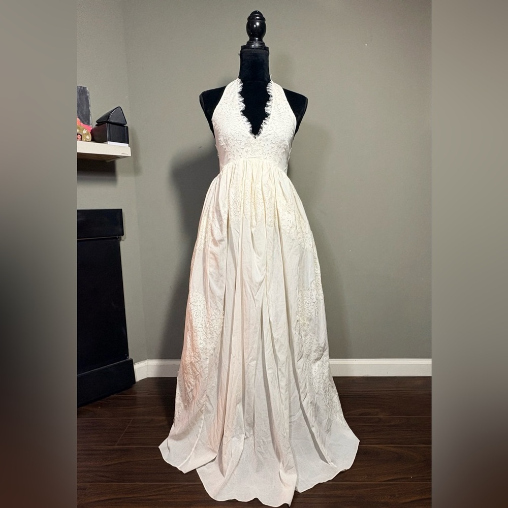 NWT A.L.C. Cambrie Lace Halter Maxi Dress